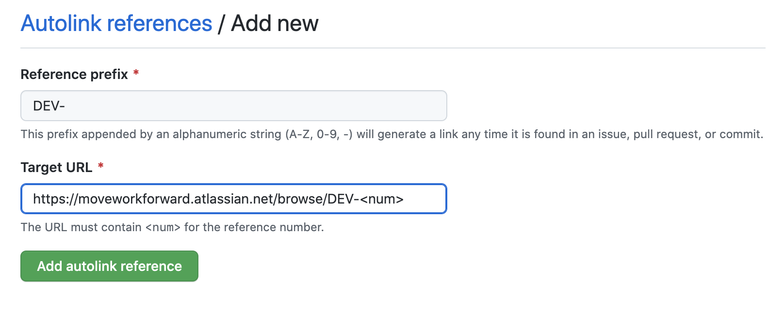 GitHub autolink reference